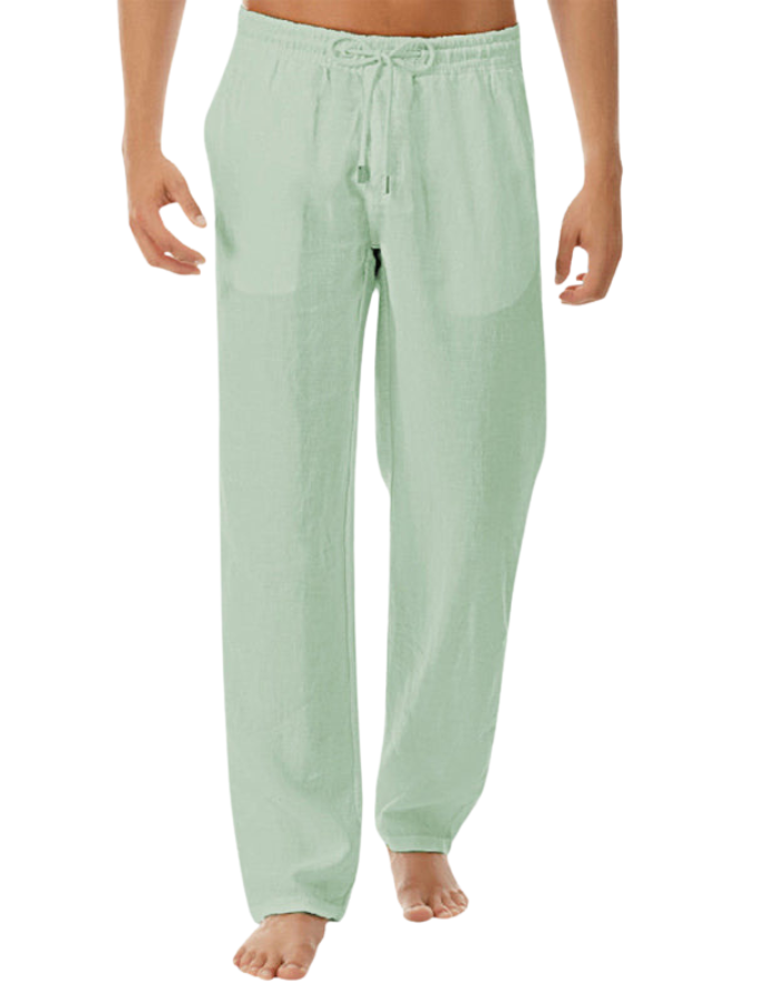 SHOPIQAT Men's Woven Cotton Linen Loose Casual Drawstring Trousers - Premium from shopiqat - Just $7.950! Shop now at shopiqat
